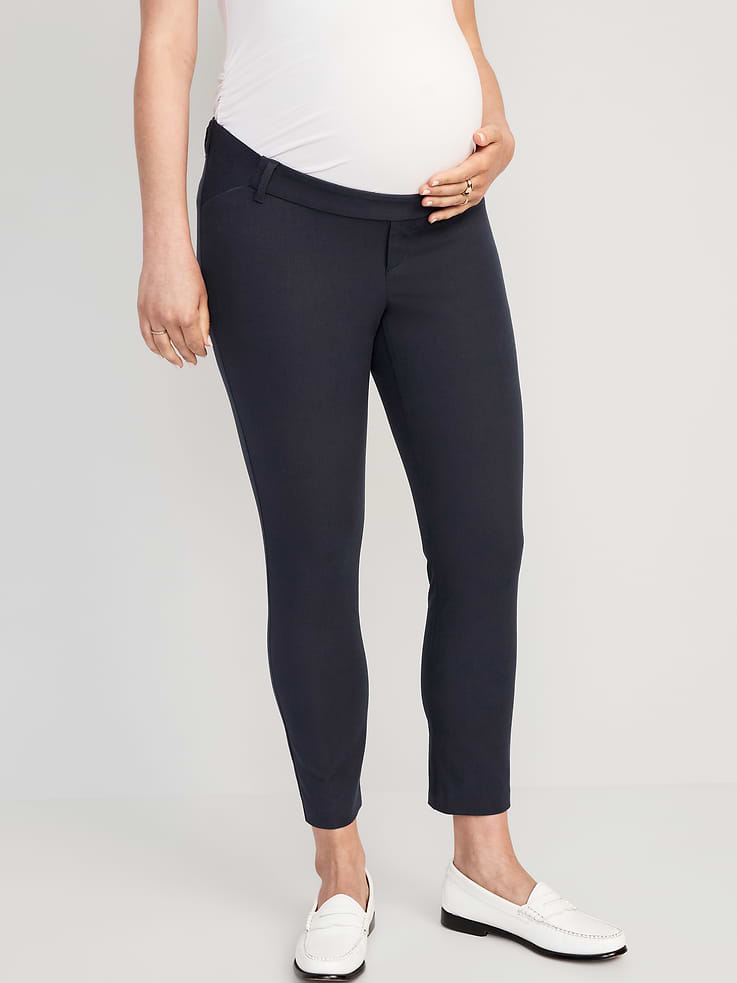 L'image numéro 1 présente Pantalon de maternité Pixie, longueur à la cheville, à panneau latéral