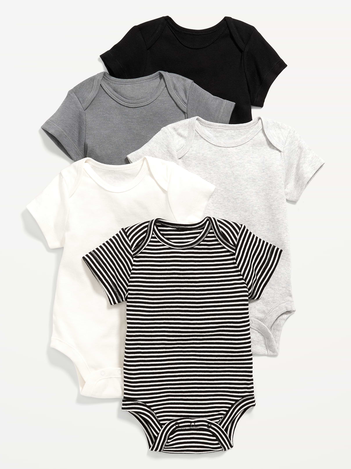 Image number 1 showing, Unisex Short-Sleeve Bodysuit 5-Pack for Baby