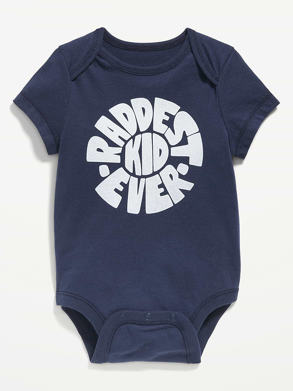 Unisex Short-Sleeve Graphic Bodysuit for Baby