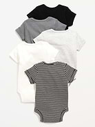 Image number 2 showing, Unisex Short-Sleeve Bodysuit 5-Pack for Baby