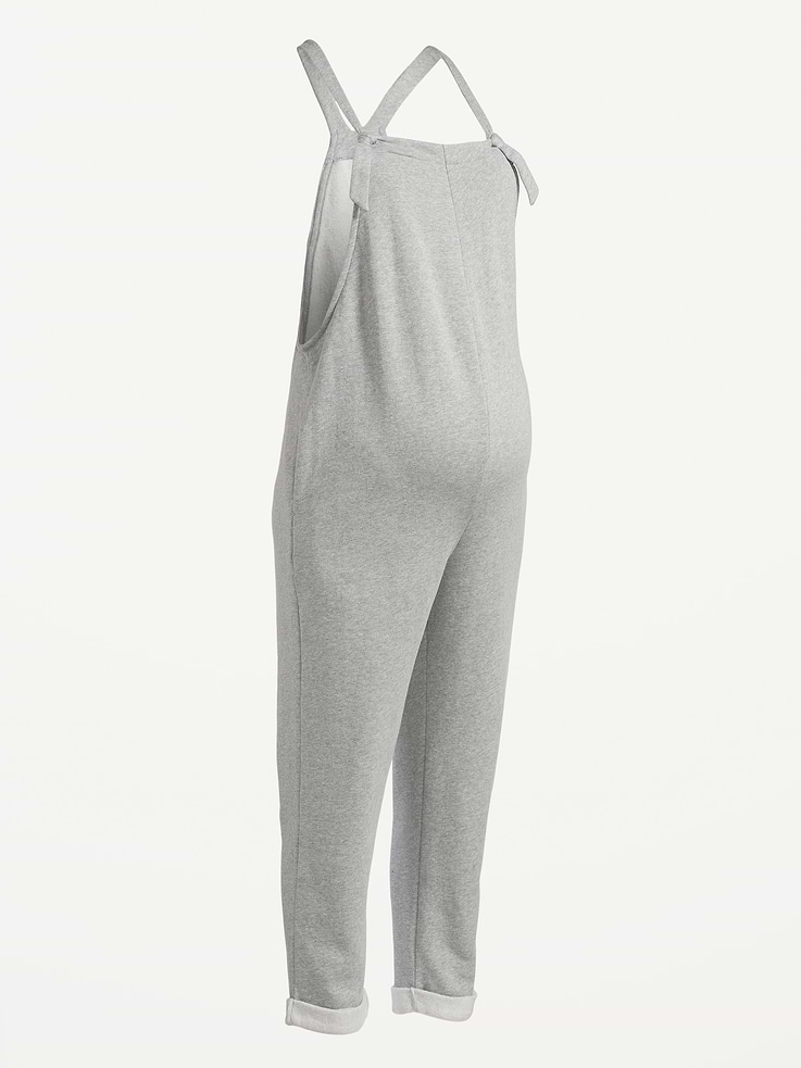 Image number 4 showing, Maternity Knotted-Strap Fleece Overalls
