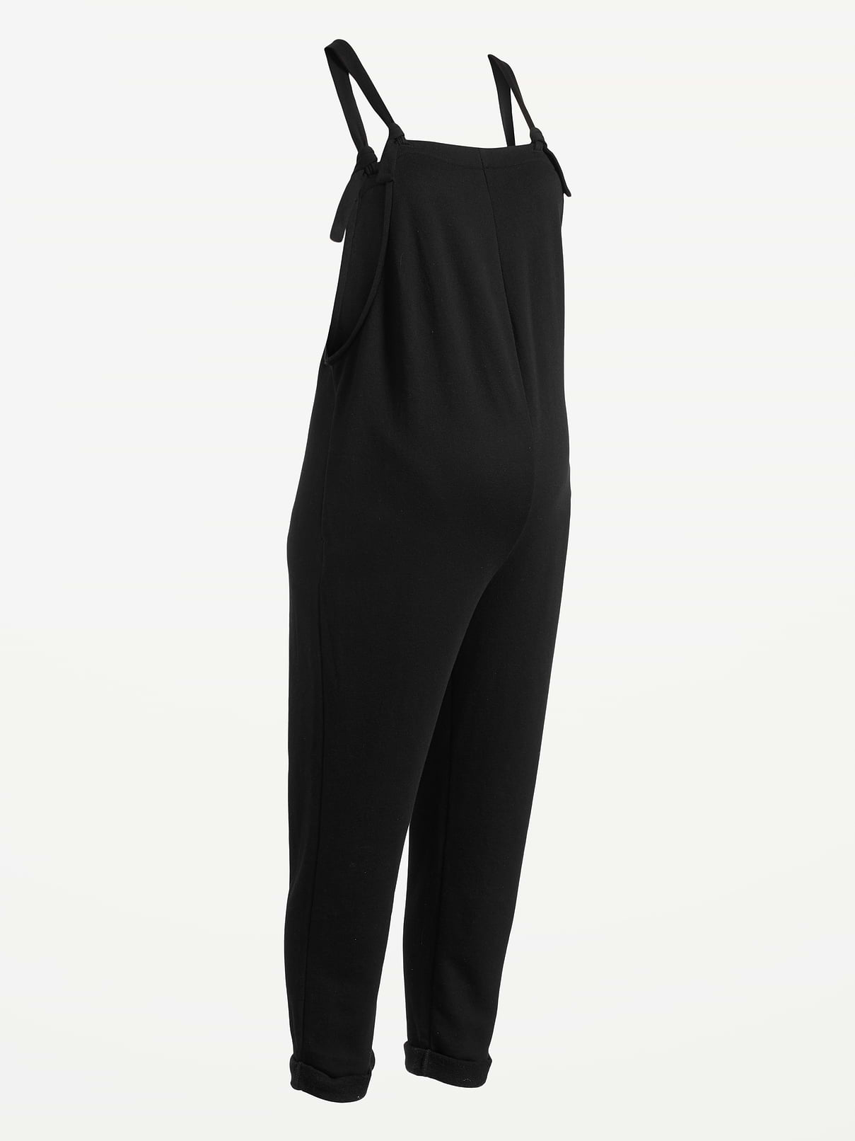 Image number 2 showing, Maternity Knotted-Strap Fleece Overalls