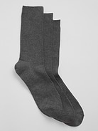 3-Pack Gap Crew Socks (Grey Shadow Plaid)