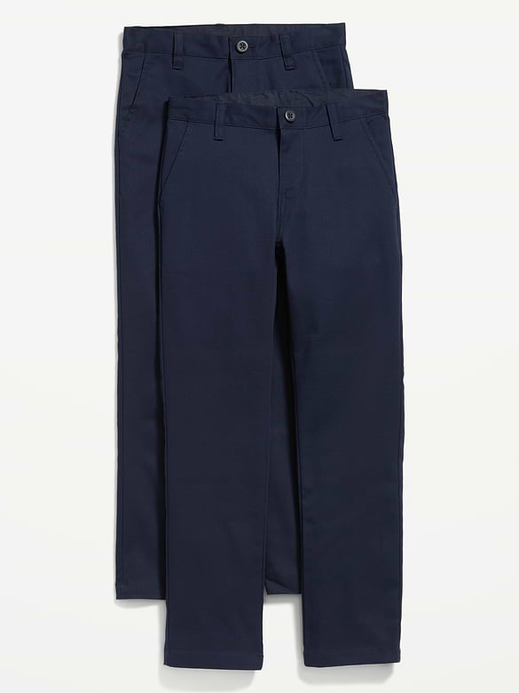 Pantalon chino d’uniforme scolaire étroit à extensibilité intégrée pour Garçon (paquet de 2)