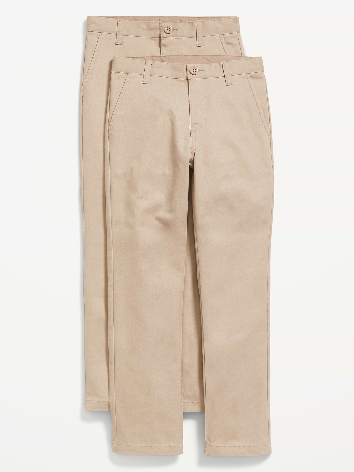 L'image numéro 1 présente Pantalon chino d’uniforme scolaire étroit à extensibilité intégrée pour Garçon (paquet de 2)