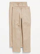 L'image numéro 1 présente Pantalon chino d’uniforme scolaire étroit à extensibilité intégrée pour Garçon (paquet de 2)