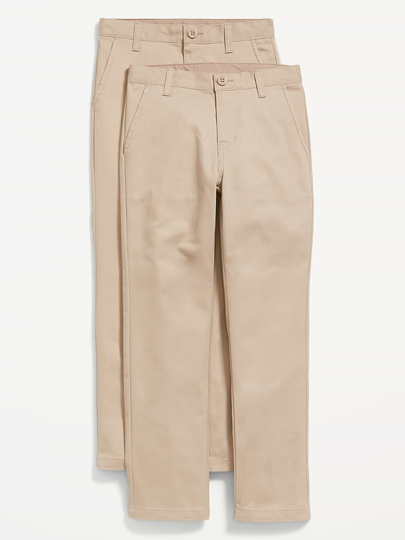 Pantalon chino d’uniforme scolaire étroit à extensibilité intégrée pour Garçon (paquet de 2)