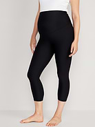 Image number 1 showing, Maternity Full-Panel PowerSoft Crop Leggings