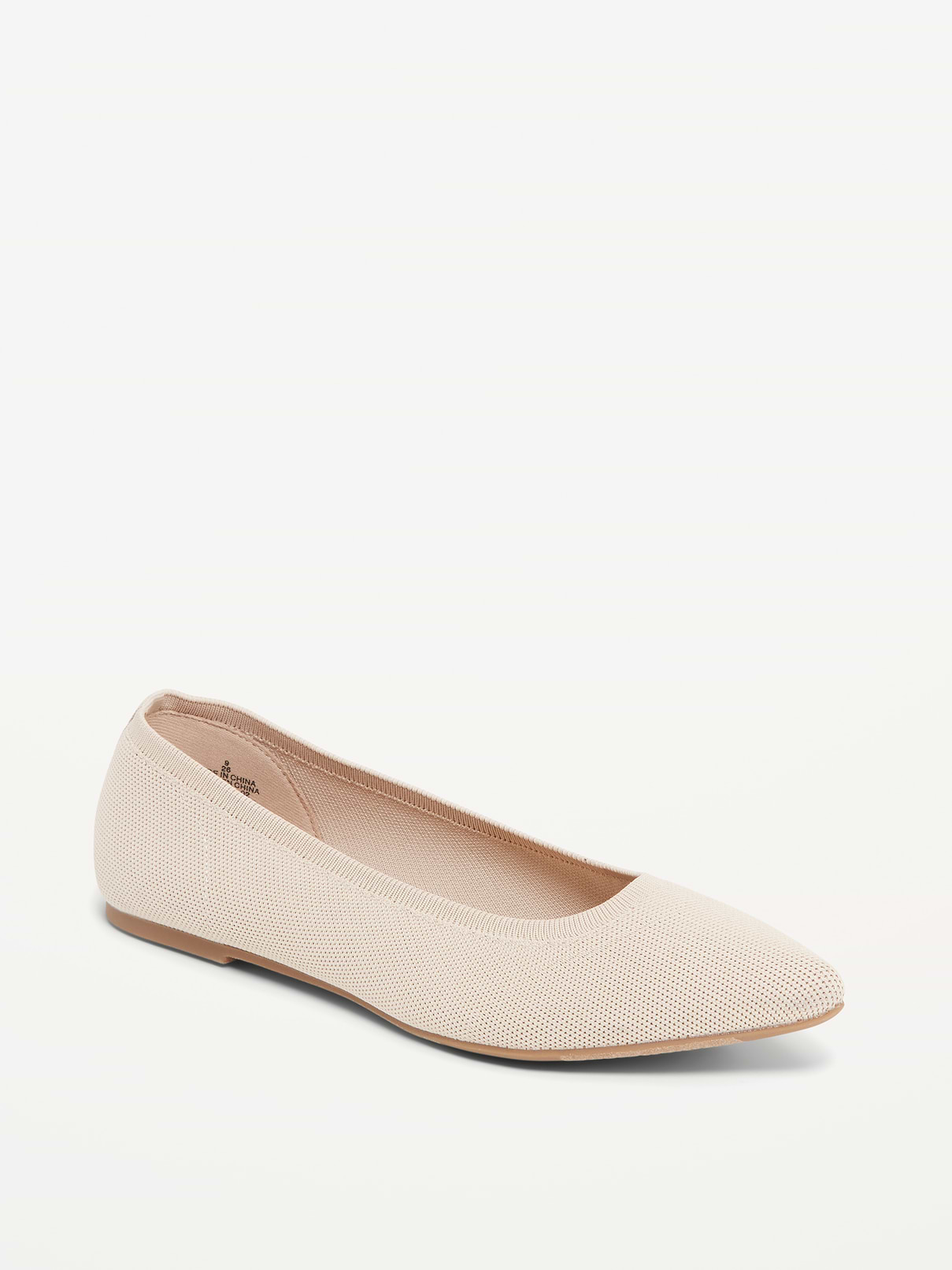 Image number 1 showing, Soft-Knit Pointed-Toe Ballet Flats