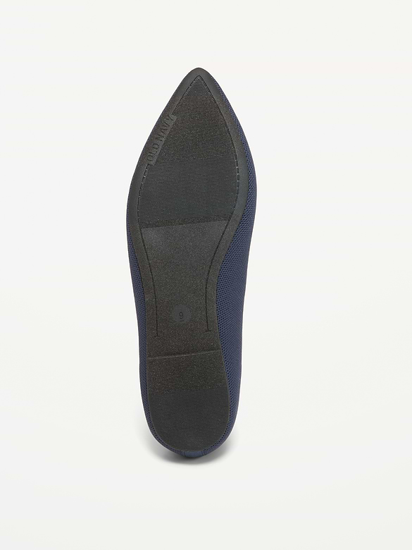Soft-Knit Pointed-Toe Ballet Flats