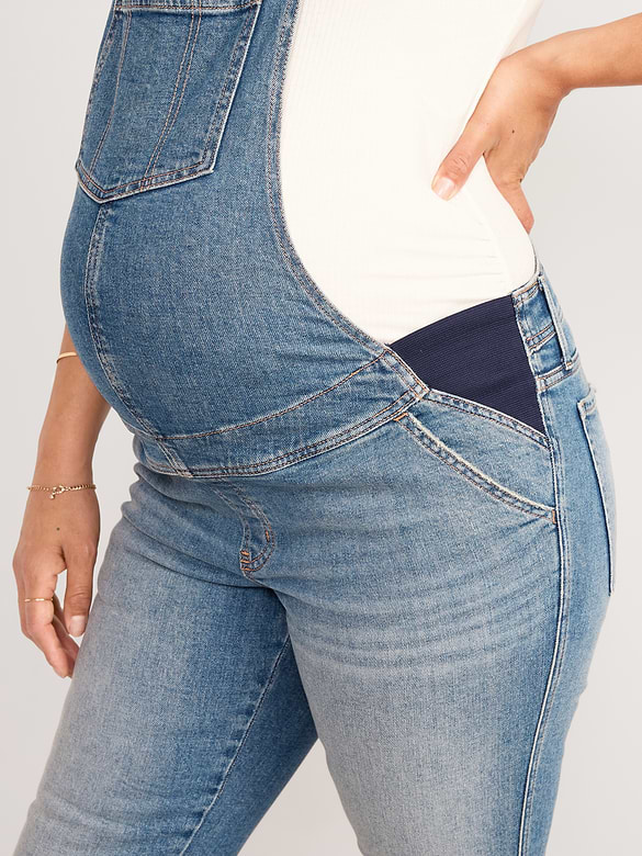 Maternity Side-Panel OG Straight Jean Overalls