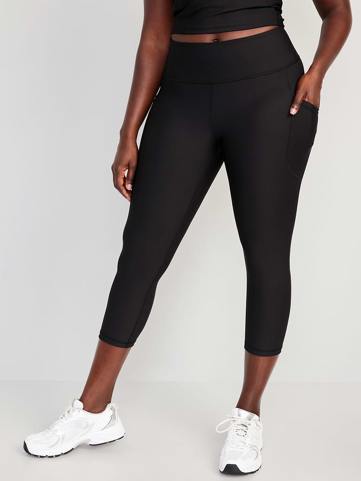 Image number 5 showing, High-Waisted PowerSoft Crop Pocket Leggings