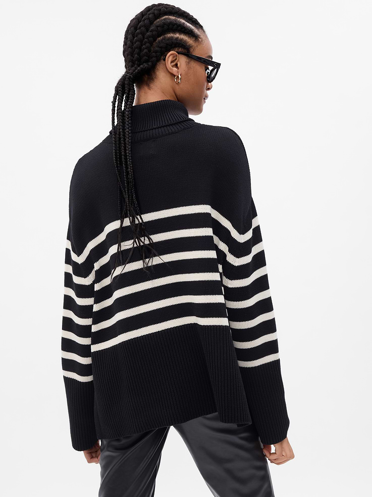Image 2 of 2, 24/7 Split-Hem Turtleneck Sweater