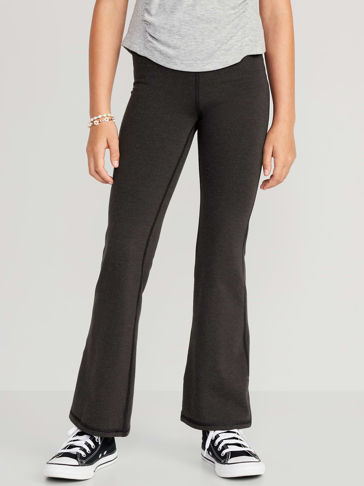 Image number 1 showing, High-Waisted PowerChill Crossover Flared Leggings for Girls