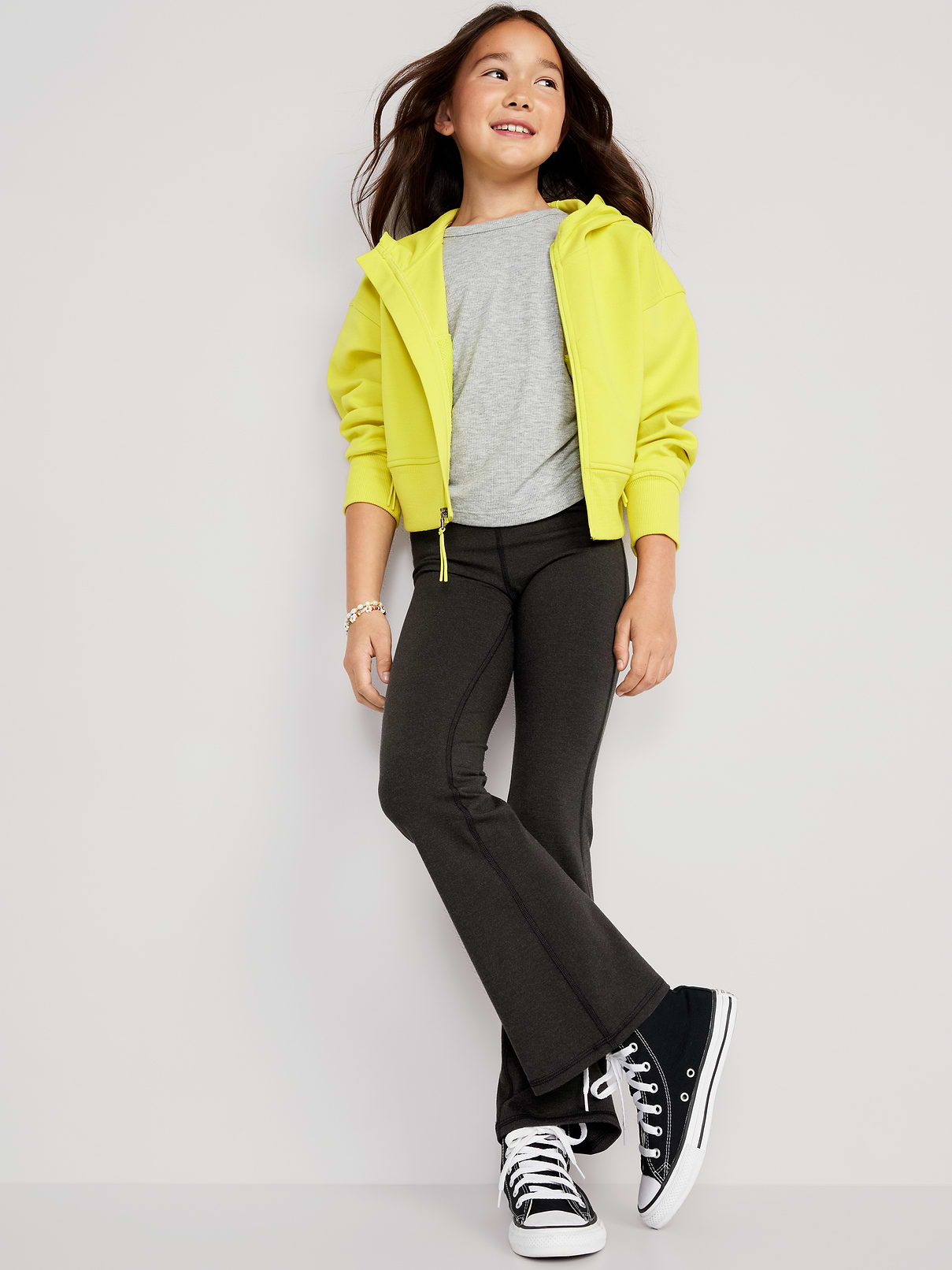 Image number 3 showing, High-Waisted PowerChill Crossover Flared Leggings for Girls