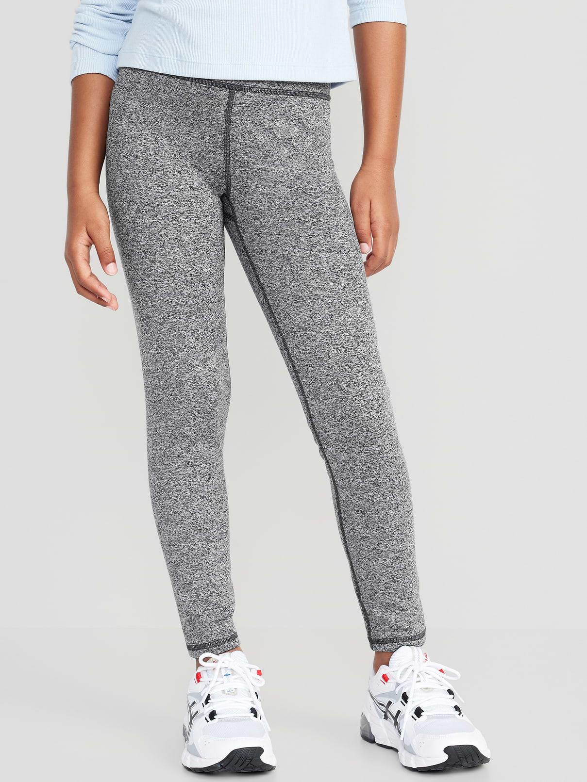 Image number 1 showing, High-Waisted PowerPress 7/8-Length Leggings for Girls