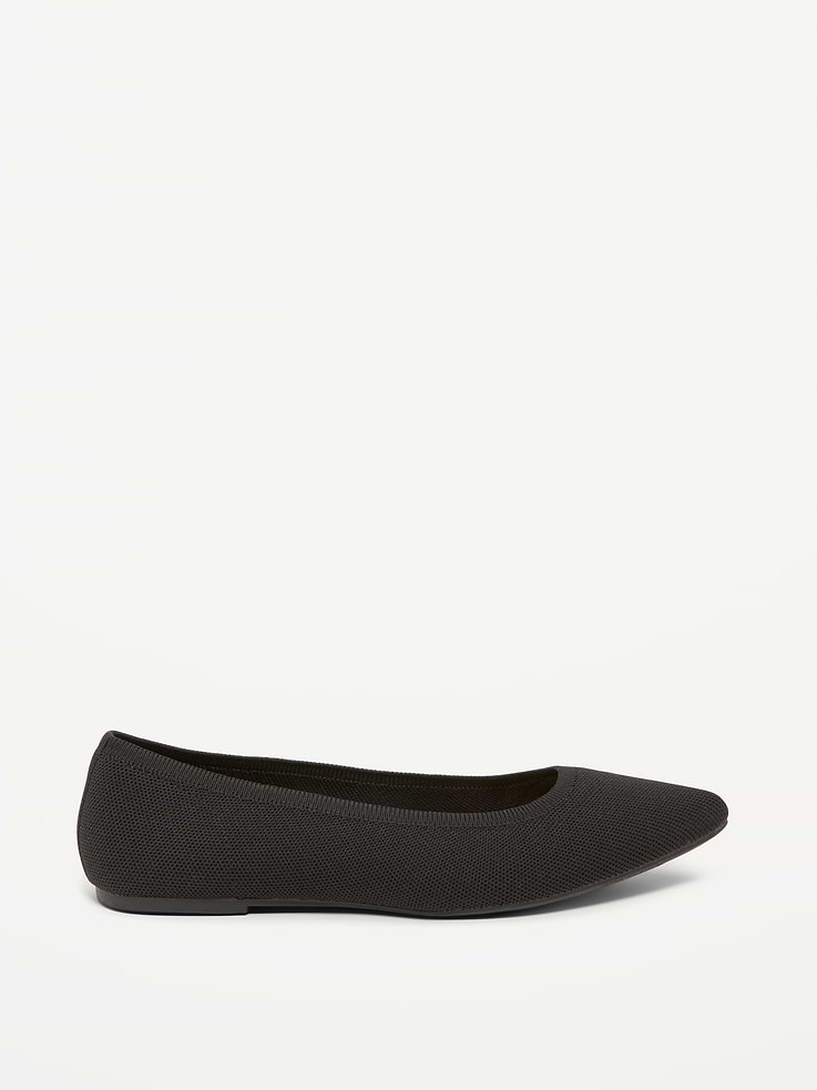 Image number 4 showing, Soft-Knit Pointed-Toe Ballet Flats