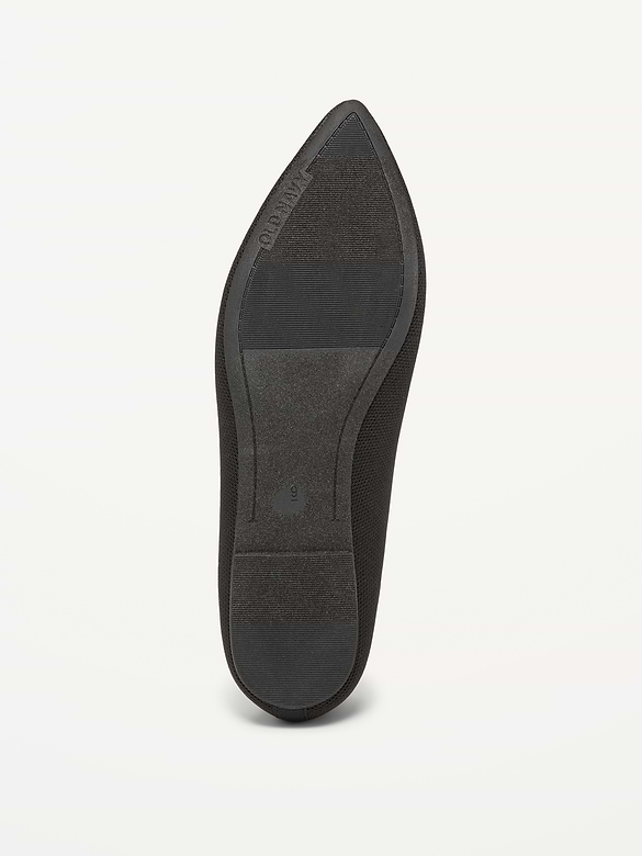 Soft-Knit Pointed-Toe Ballet Flats