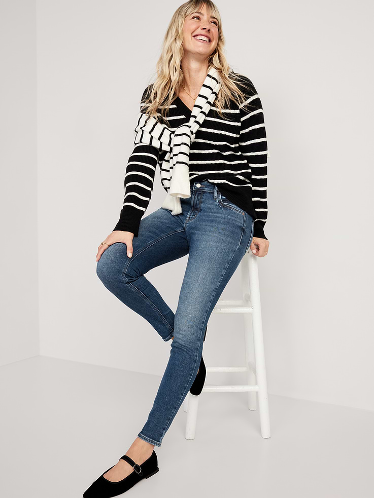 Image number 3 showing, Mid-Rise Rockstar Super-Skinny Jeans