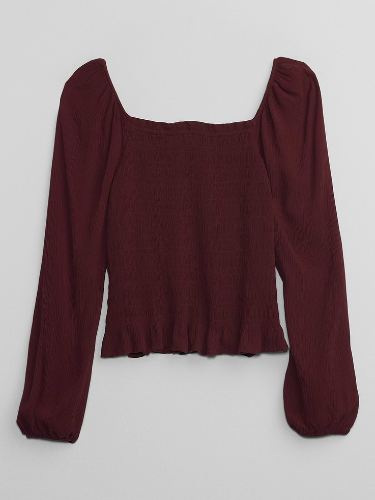 Image 3 of 6, Crepe Smocked Top
