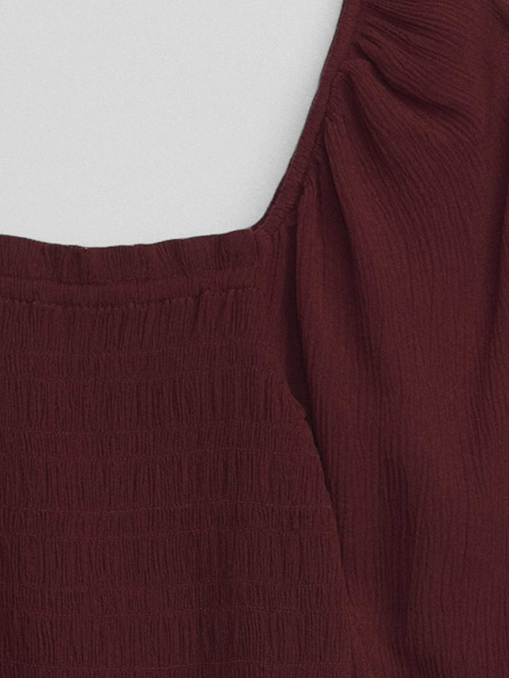 Image 4 of 6, Crepe Smocked Top