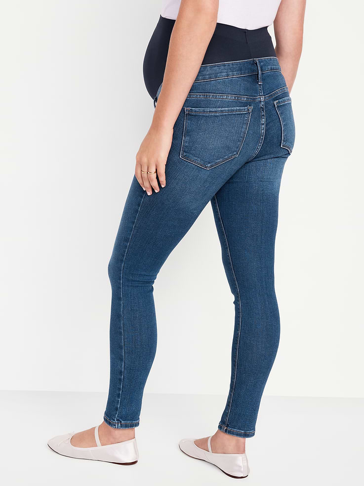 Image number 2 showing, Maternity Premium Full-Panel Rockstar Super Skinny Jeans