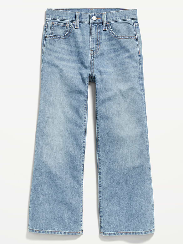 Jean coupe généreuse jambe large à taille haute pour Fille