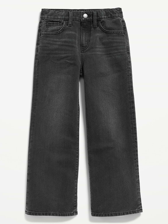 Jean coupe généreuse jambe large à taille haute pour Fille