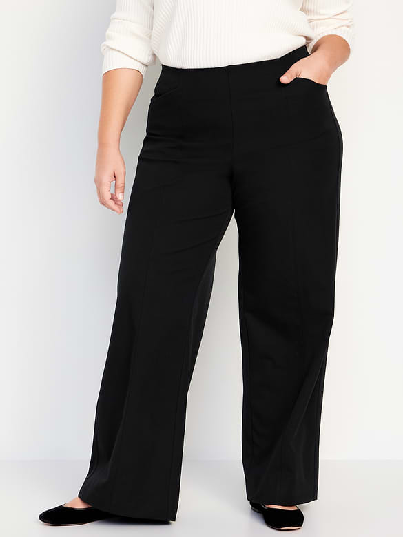 High-Waisted Pull-On Pixie Super Wide-Leg Pants
