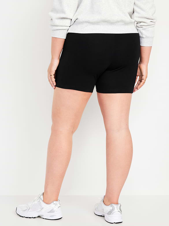 High Waisted Jersey Bike Shorts for Women -- 6-Inch Inseam
