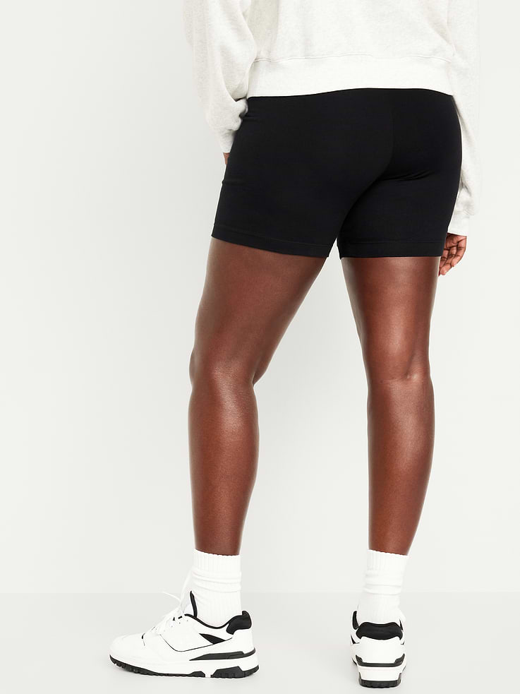 Image number 4 showing, High Waisted Jersey Bike Shorts for Women -- 6-Inch Inseam