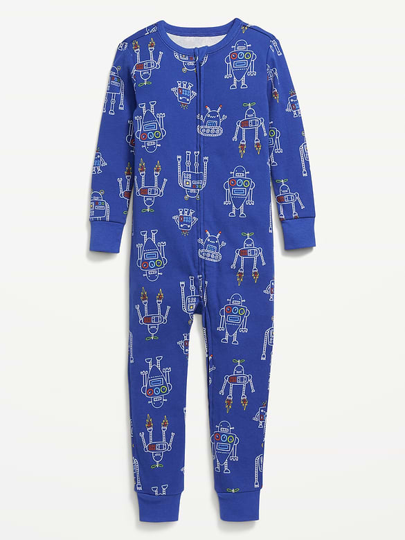 Unisex 2-Way-Zip Snug-Fit Pajama One-Piece for Toddler & Baby