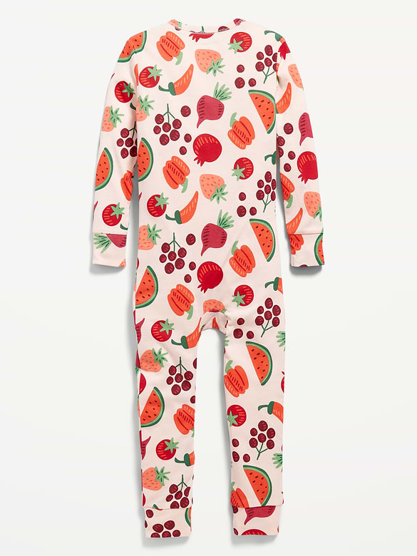 Unisex Snug-Fit 2-Way-Zip Printed Pajama One-Piece for Toddler & Baby