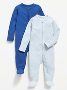 Image number 1 showing, Unisex 2-Way-Zip Sleep & Play Footed One-Piece 2-Pack for Baby