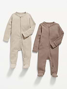 Image number 2 showing, Unisex 2-Way-Zip Sleep & Play Footed One-Piece 2-Pack for Baby
