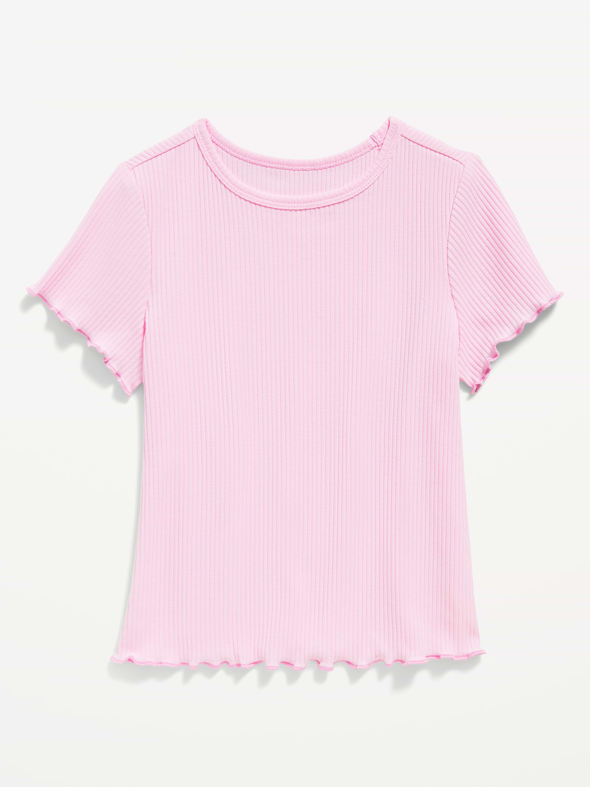 Image number 1 showing, Short-Sleeve Lettuce-Edge T-Shirt for Toddler Girls