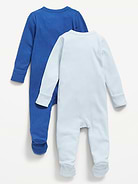 Image number 2 showing, Unisex 2-Way-Zip Sleep & Play Footed One-Piece 2-Pack for Baby