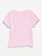 Image number 2 showing, Short-Sleeve Lettuce-Edge T-Shirt for Toddler Girls