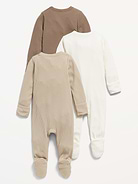 Image number 2 showing, Unisex 2-Way-Zip Sleep & Play Footed One-Piece 3-Pack for Baby