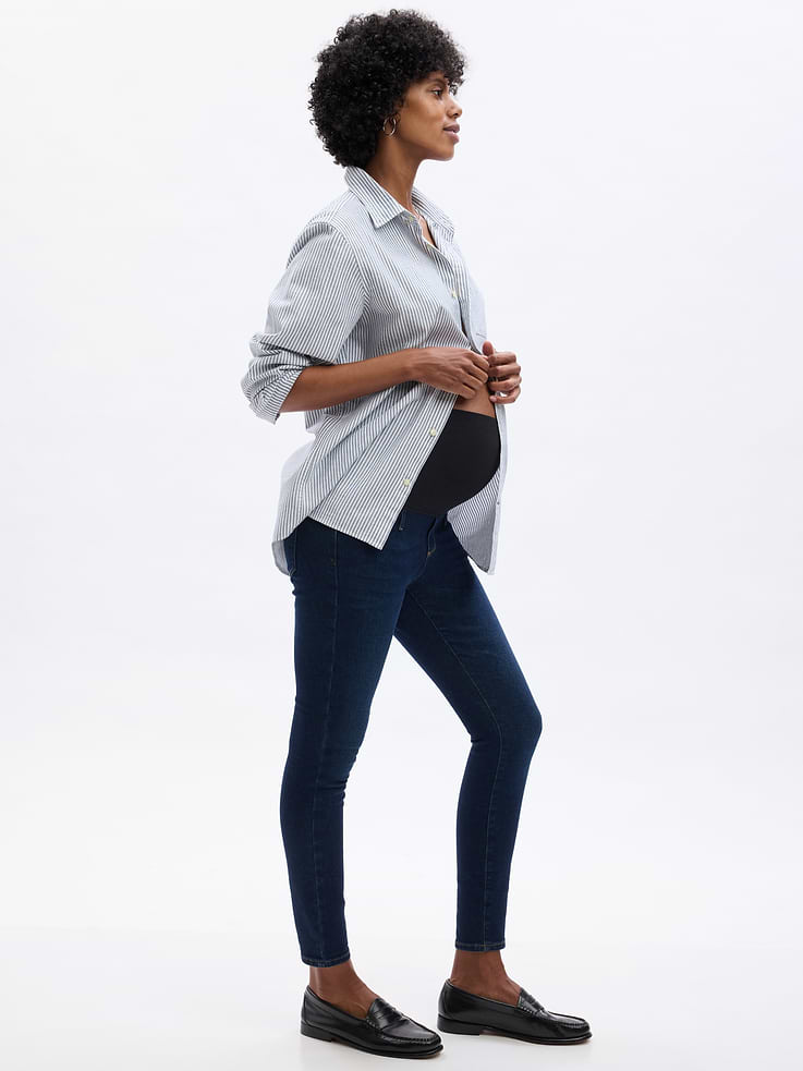 Image number 3 showing, Maternity Full-Panel True Skinny Jeans