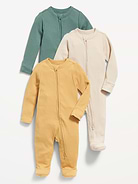 Image 1 of 3, crew neck, long sleeves, fold-over mittens at each sleeve, reversible two-way zipper, sewn-in feet, online exclusive, Product #867818