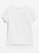 Image number 1 showing, Softest Heart-Pocket T-Shirt for Girls