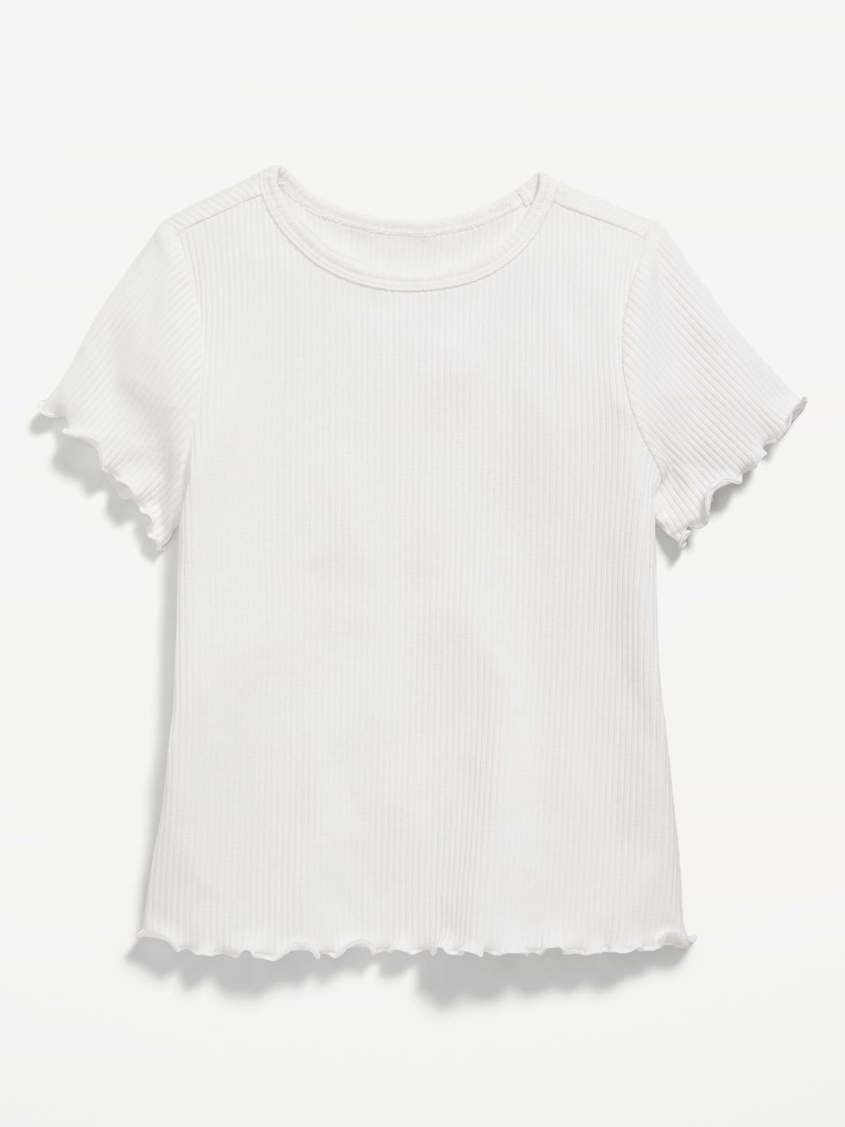 Image number 1 showing, Short-Sleeve Lettuce-Edge T-Shirt for Toddler Girls