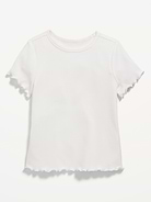 Image number 1 showing, Short-Sleeve Lettuce-Edge T-Shirt for Toddler Girls