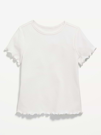Image number 1 showing, Short-Sleeve Lettuce-Edge T-Shirt for Toddler Girls