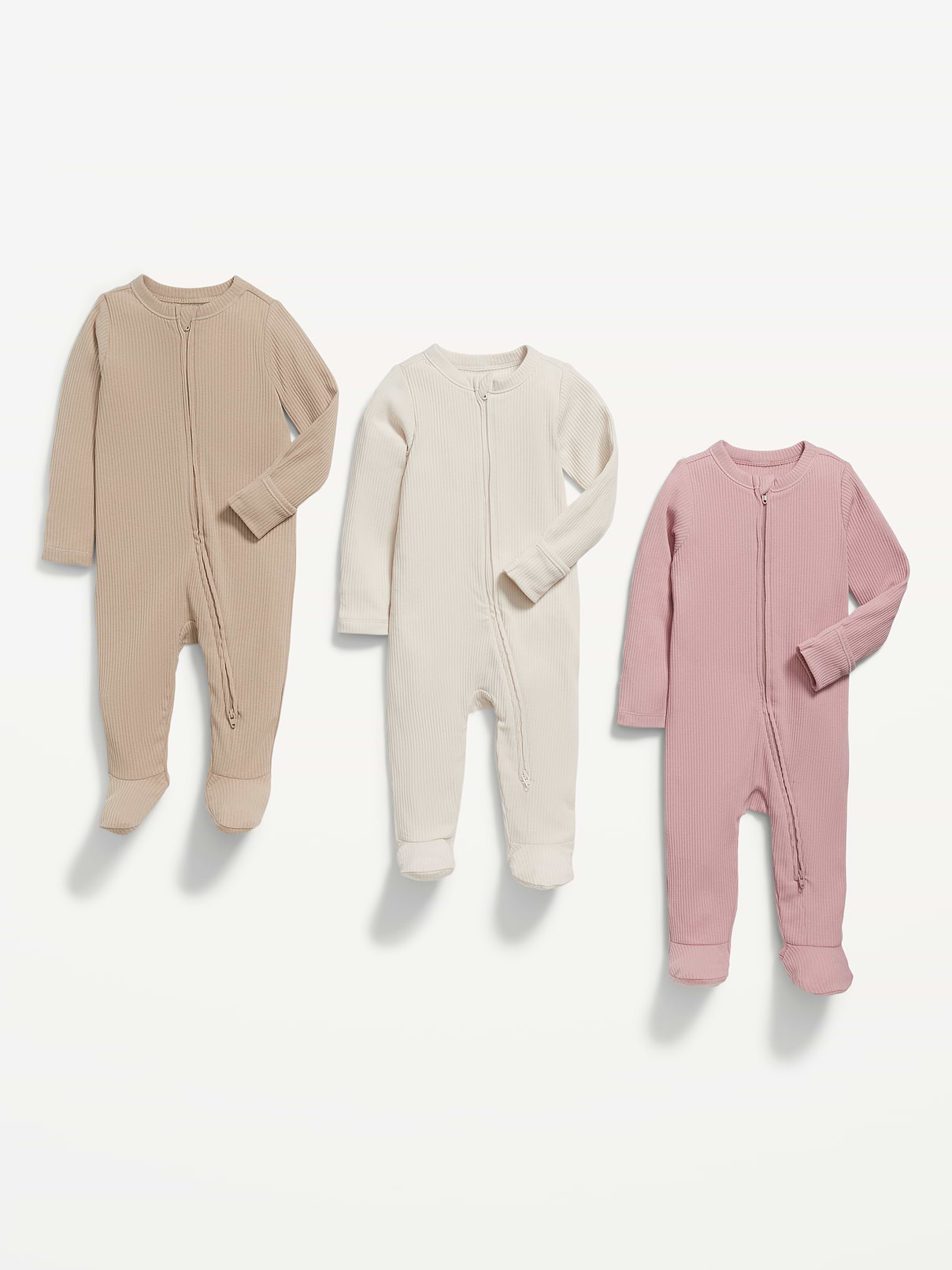 Image number 3 showing, 2-Way-Zip Sleep & Play Footed One-Piece 3-Pack for Baby