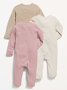 Image number 2 showing, 2-Way-Zip Sleep & Play Footed One-Piece 3-Pack for Baby