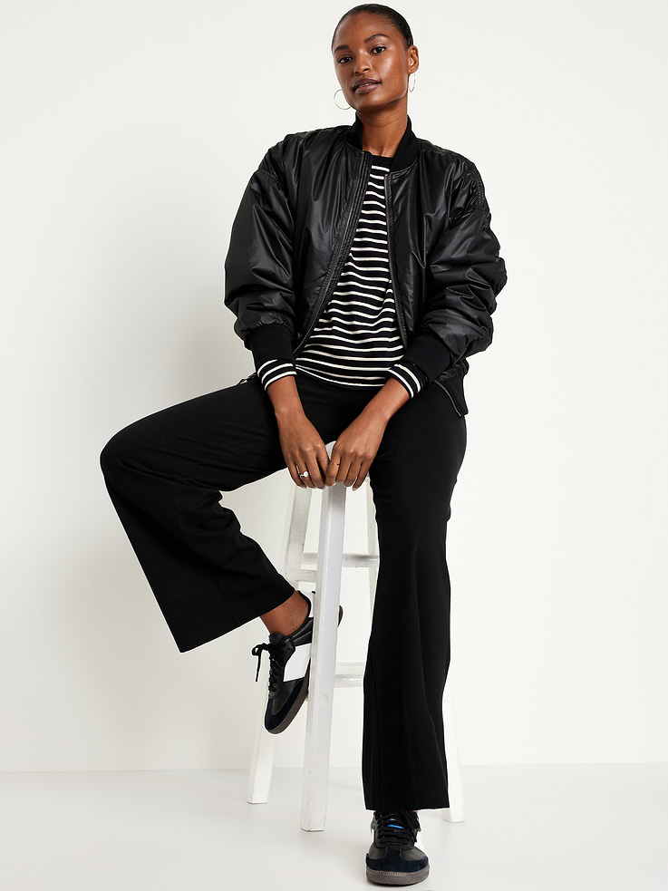 Image number 3 showing, High-Waisted Fashion Wide-Leg Leggings