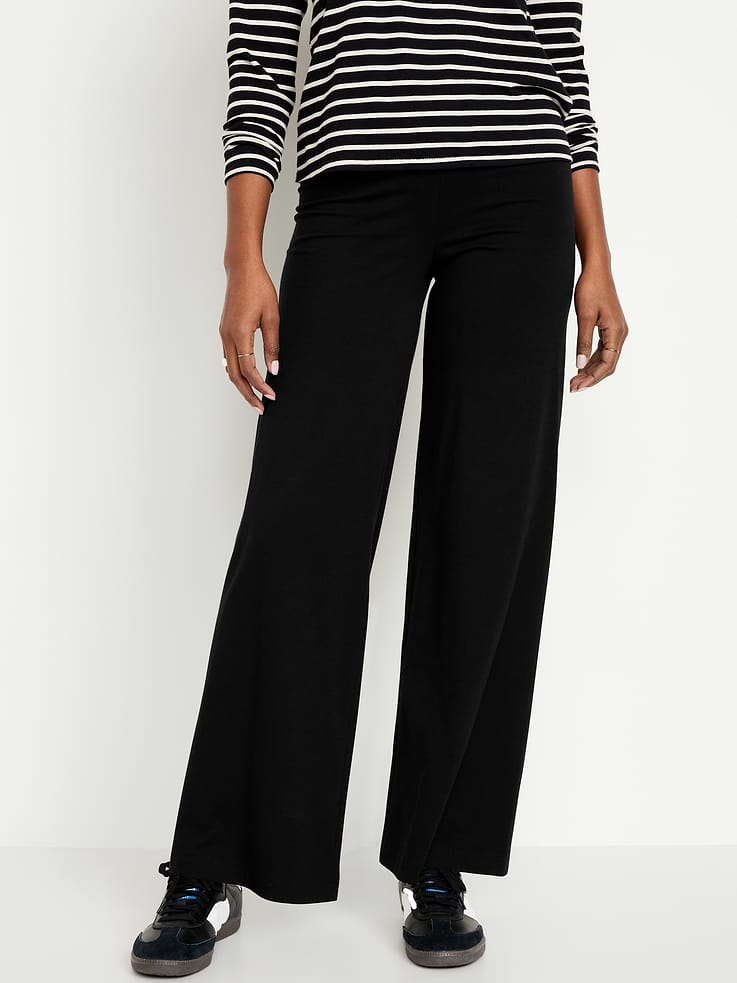 Image number 1 showing, High-Waisted Fashion Wide-Leg Leggings