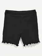 Image number 1 showing, Rib-Knit Lettuce-Edge Biker Shorts for Toddler Girls